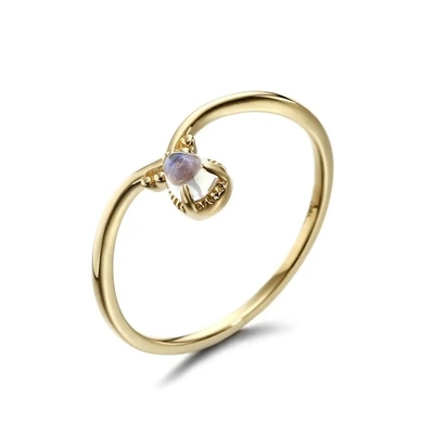De nieuwe Gele Juwelen van 1 Gram Gouden Ring Designs Solid 9K met het Beschikbare Snelle Verschepen van Moonstone