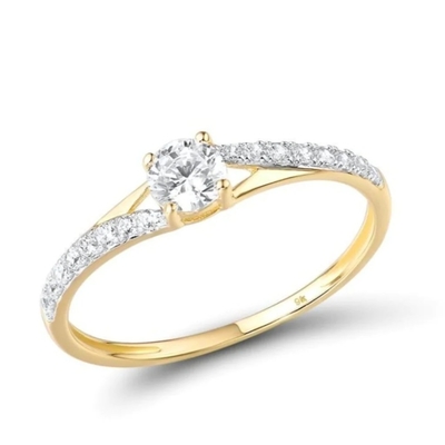 9K gouden Verlovingsring/Ring Adele van Vrouwen - pre-Orde