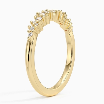 De unieke Trouwring demonstreert een Overweldigend Patroon van Compensatie om Diamanten met 9K-Goud