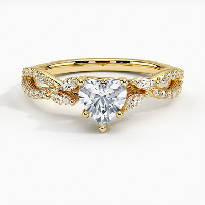 Luxe Willow Diamond Engagement Ring 1/4 Ct. Tw. Met het Gouden Hart van 9K