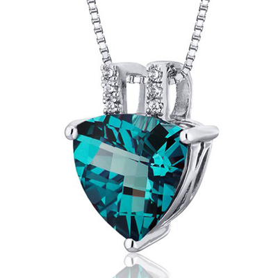 In het groot de Steentegenhanger van Alexandrite van de 925 Vrouwenhalsband van Sterling Silver Jewelry Fashion CZ Laboratorium Gecreeerde