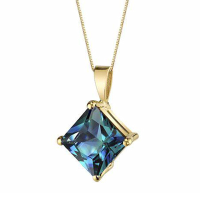 In het groot de Steentegenhanger van Alexandrite van de 925 Vrouwenhalsband van Sterling Silver Jewelry Fashion CZ Laboratorium Gecreeerde