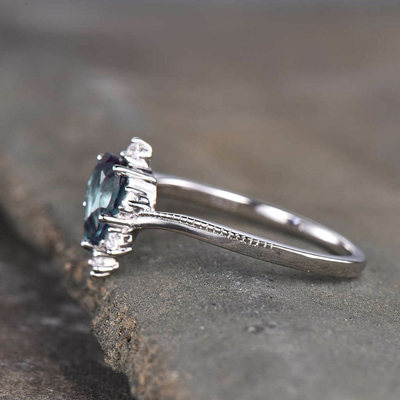 Synthetische Alexandrite-Steenjuwelen, 925 Sterling Silver Lab Created Alexandrite-Ringen