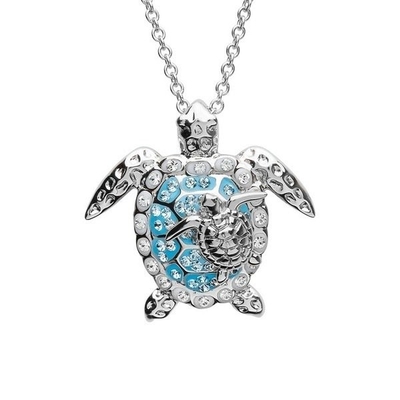 Sterling Silver Blue Sea Turtle-de Juwelen van de Tegenhangerhalsband voor de Schildpad Dierlijke Earings van Vrouwendames