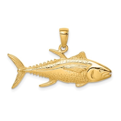 10K het gele Goud poetste de Gegraveerde Charme van de Dolfijnentegenhanger met Halsband van de de Kabelketting van 14K de Gele Gouden Lichtgewicht op