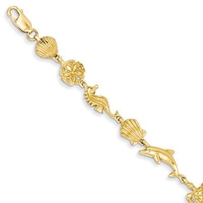 Ross-Simons Three-Tone Sterling Silver Sea-het Leven Bolo Bracelet
