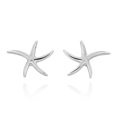 De Glanzende Ster Sterling Silver Post Stud Earrings van Aeravida sea life ocean starfish