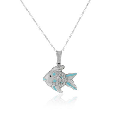 925 Sterling Silver 3D Halsband van de de Charmetegenhanger van de Emaildolfijn