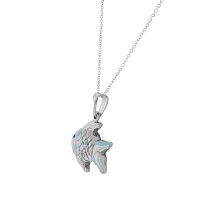 925 Sterling Silver 3D Halsband van de de Charmetegenhanger van de Emaildolfijn