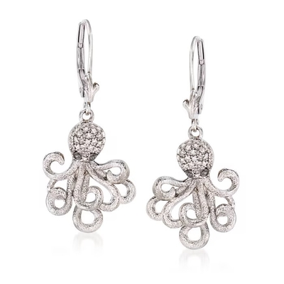 De Hawaiiaanse Oorringen van de de Octopusdaling van Juwelencz in Sterling Silver