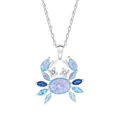 Gecreeerde Opalen/Gecreeerde Sapphire Sea Life Pendant, creeerde Topaz Crazy Crab Pendant
