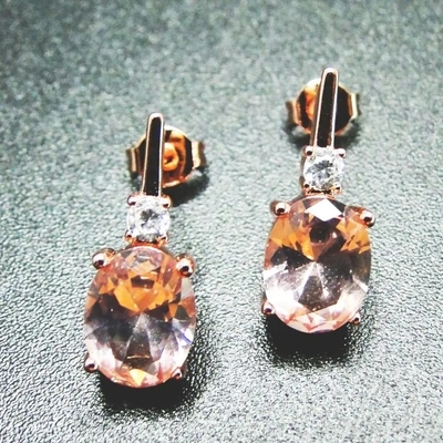 De groene Steen Ring Earrings Pure 925 van Spinellen Kubieke Zircon Sterling Silver Fashion Jewelry Set