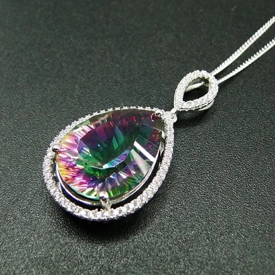 De Juwelenpeer die van vrouwen Groen Spinel Rond Wit Zirkoon 925 snijden Sterling Silver Fine Jewelry