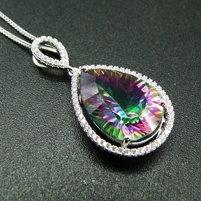 De Juwelenpeer die van vrouwen Groen Spinel Rond Wit Zirkoon 925 snijden Sterling Silver Fine Jewelry
