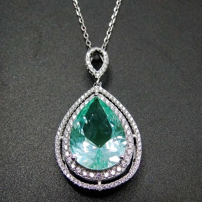 De Juwelenpeer die van vrouwen Groen Spinel Rond Wit Zirkoon 925 snijden Sterling Silver Fine Jewelry