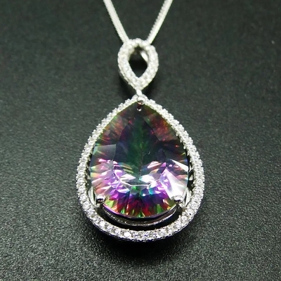 De Juwelenpeer die van vrouwen Groen Spinel Rond Wit Zirkoon 925 snijden Sterling Silver Fine Jewelry