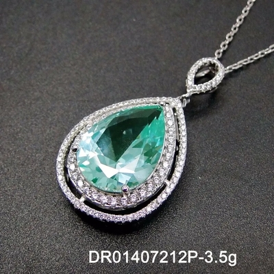 De Juwelenpeer die van vrouwen Groen Spinel Rond Wit Zirkoon 925 snijden Sterling Silver Fine Jewelry