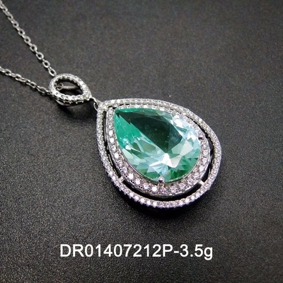 De Juwelenpeer die van vrouwen Groen Spinel Rond Wit Zirkoon 925 snijden Sterling Silver Fine Jewelry