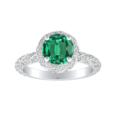 De geplateerde Natuurlijke Zoetwaterronde sneed Parel Groen Emerald Vintage Engagement Ring In Sterling Silver