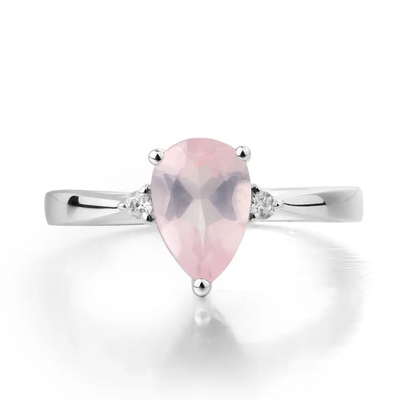 Van de de Perenvorm van Sterling Silver Green Spinel Ring de Modieuze Verlovingsring van het het Patiencehuwelijk