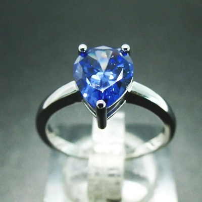 Van de de Perenvorm van Sterling Silver Green Spinel Ring de Modieuze Verlovingsring van het het Patiencehuwelijk