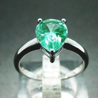 Van de de Perenvorm van Sterling Silver Green Spinel Ring de Modieuze Verlovingsring van het het Patiencehuwelijk
