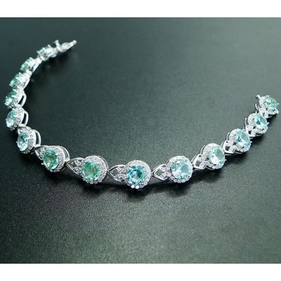 925 Sterling Silver Elegant Women Bracelet bedekken het Plaatsen Groene Spinel Armband