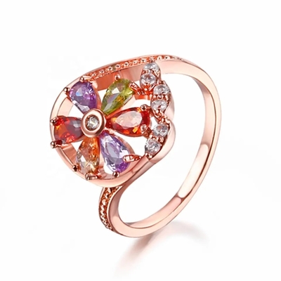 Van de de Oorringshalsband van Garnet Morganite Peridot Crystal Zircon Vastgestelde de Tegenhangerring