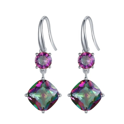 925 Sterling Silver Mystery Hook Drop de Mysticus Topaz Earrings van de Juwelenregenboog