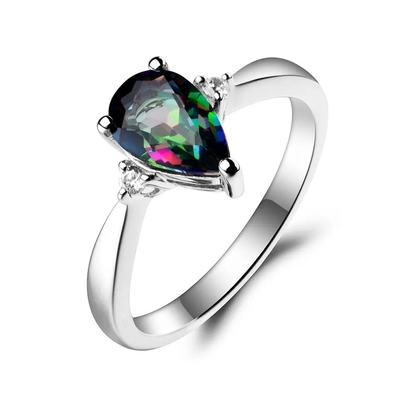 Groothandel 925 Sterling Silver Trillion Cut Mystic Topaz Tennnis Bracelet