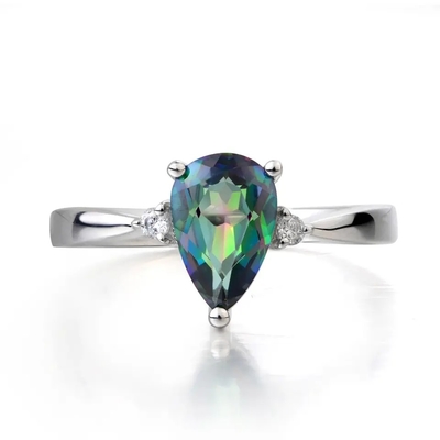 Groothandel 925 Sterling Silver Trillion Cut Mystic Topaz Tennnis Bracelet