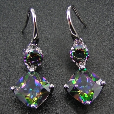 925 Sterling Silver Mystery Hook Drop de Mysticus Topaz Earrings van de Juwelenregenboog