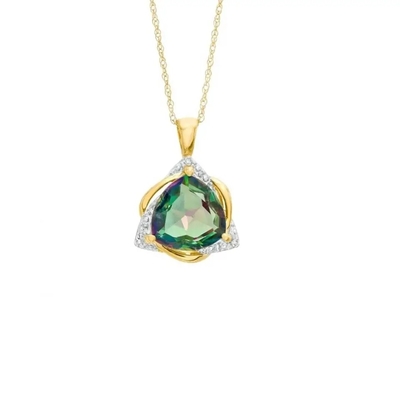 De manier 10MM Triljoen sneed van de de Steen Multikleur van Mysticustopaz pendant necklace CZ Sierlijke de Keten Halsband