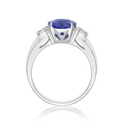 925 Sterling Silver Wholesale Tanzanite Ring het Ovaal sneed het Huwelijksverlovingsring van Arduinsteentanzanite