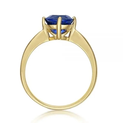 925 de Gouden Juwelen Tanzanite Ring Round Brilliant Cut Tanzanite Diamond Solitaire Ring van Sterling Silver 14K