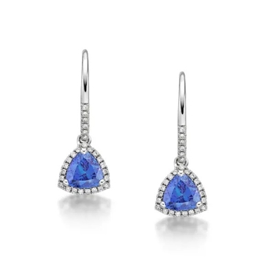 Huwelijksjuwelen, Lange de Kleurensteen 925 van oorrings blauwe Tanzanite Zilveren Geplateerd Rhodium