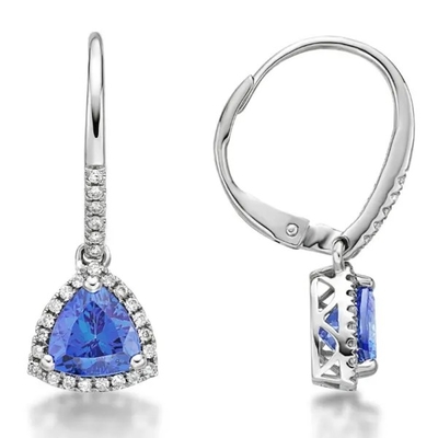 Sneed Uiterst kleine Schrijver uit de klassieke oudheid Triljoen van CZ van 925 Sterling Silver Solitaire Blue Tanzanite-Oorringenjuwelen Tanzanite-Nageloorringen
