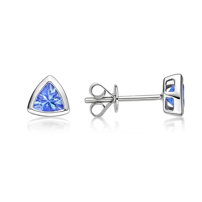 Sneed Uiterst kleine Schrijver uit de klassieke oudheid Triljoen van CZ van 925 Sterling Silver Solitaire Blue Tanzanite-Oorringenjuwelen Tanzanite-Nageloorringen