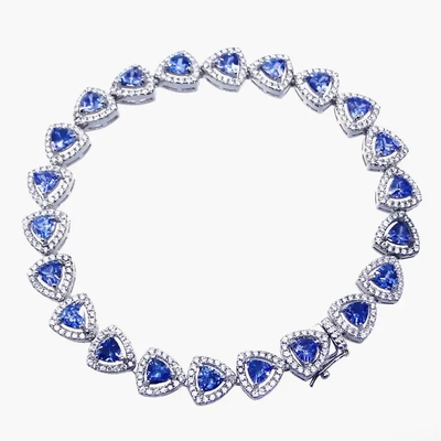 925 Sterling Silver Yellow Gold Plated de Ovale Armband van Besnoeiingstanzanite