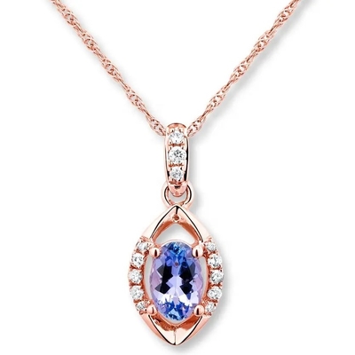 De in het groot 925 Sterling Silver Rose Gold Plated Ovale Tegenhanger van Besnoeiingstanzanite