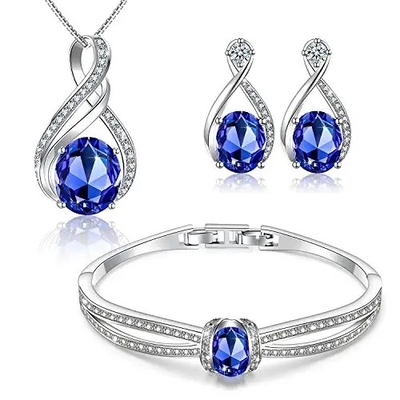 925 Sterling Silver Ring Pendant Earring-de Juwelenreeksen van Tanzanite van de Halo Ovale Vorm