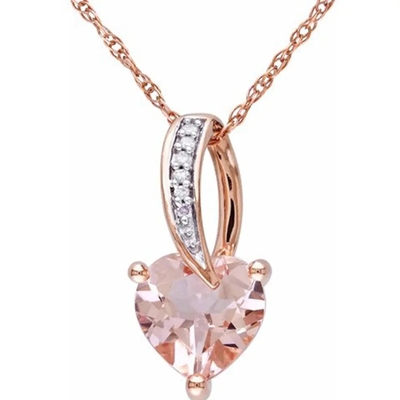 De nieuwe van de de Vrouwengift van Ontwerprose gold plated morganite stones Halsband van de het Huwelijkstegenhanger