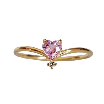 925 Gouden Platedt Morganite het Manchetoorringen van Sterling Silver Round Shape Rose