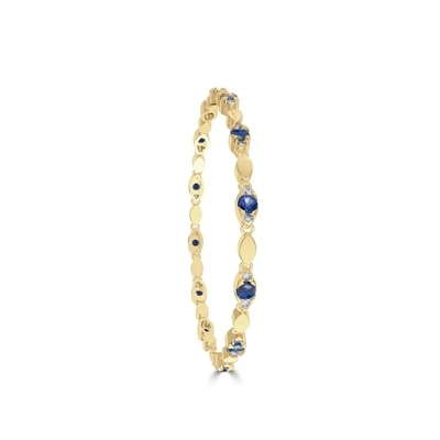 925 Sterling Silver Diamond Pear Sapphire Armbandschrijver uit de klassieke oudheid voor Meisjesvrouwen
