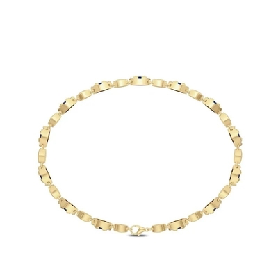 925 Sterling Silver Diamond Pear Sapphire Armbandschrijver uit de klassieke oudheid voor Meisjesvrouwen