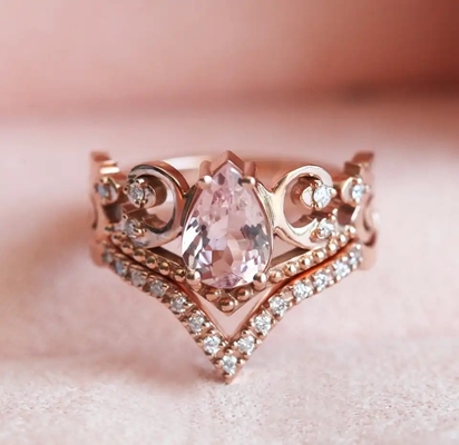 Uitstekende Dankbare van de de Ringenbelofte van S925 Rose Gold Antique Cz Engagement de Verjaardagsgift