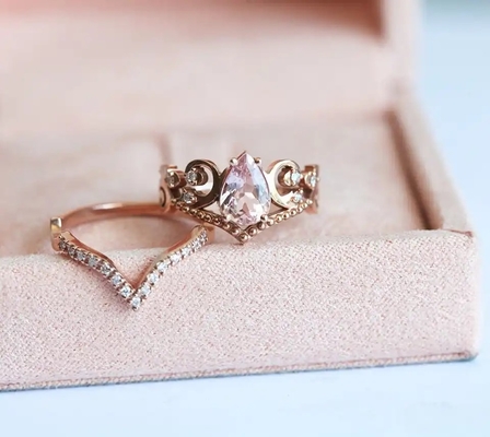 Uitstekende Dankbare van de de Ringenbelofte van S925 Rose Gold Antique Cz Engagement de Verjaardagsgift