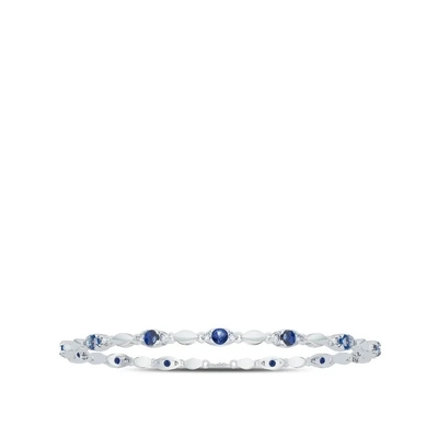 In S925 Sterling Silver Natural Jewelry Sapphire CZ Ring Simple Design For Ladies
