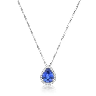 925 Sterling Silver Elegant Sapphire CZ verkiest het Halsband Eenvoudige Ontwerp voor Vrouwengift