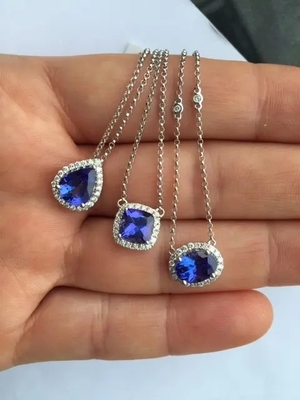 925 Sterling Silver Elegant Sapphire CZ verkiest het Halsband Eenvoudige Ontwerp voor Vrouwengift